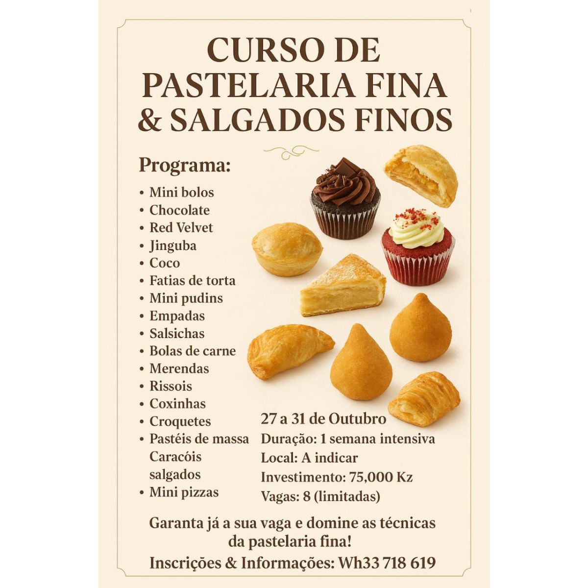 Curso de Pastelaria Fina e Salgados Finos